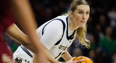 LSU recruited Notre Dame transfer Kate Koval out of high school one year ago (Photo: © MICHAEL CLUBB/SOUTH BEND TRIBUNE / USA TODAY NETWORK via Imagn Images)